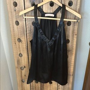 Traffic People Black V-neck Silky Camisole